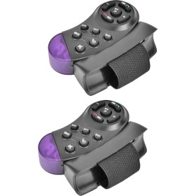 Resim Smooth12 2x Evrensel Direksiyon Simidi Kablosuz Uzaktan Kumar Araba CD' si için 11 Düğmeler DVD MP5 Player (Yurt Dışından) 