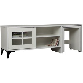 Resim Revival Metal Ayaklı Beyaz Tv Ünitesi 150 Cm 