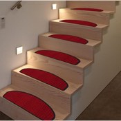 Resim Stepmat Bukle Halıdan Kaymaz Tabanlı Merdiven Basamak Paspası / Halısı 