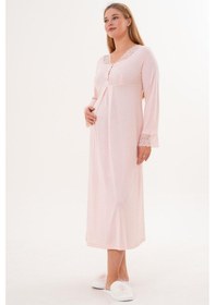 Resim Mecit Pijama Mecit 6305 Pudra Hamile Lohusa Gecelik 