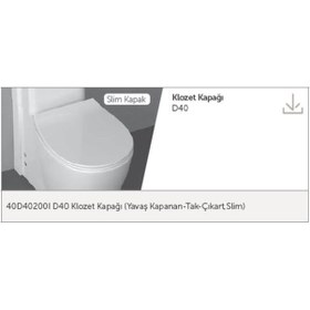 Resim İsvea Soluzione Klozetler İçin Yavaş Kap. Klozet Kapağı 40d40200ı 