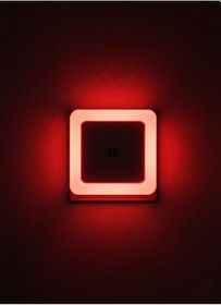 Resim Ulbay Kırmızı Gece Lambası Kare Karanlıkta Otomatik Yanar Fotoselli 0.1w Kırmızı 