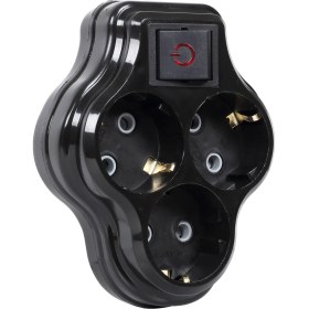 Resim Timsal Elektrik Üçlü ( 3'lü ) Anahtarlı Golyat Priz Çoğaltıcı Grup Priz Fiş 