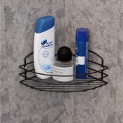 Resim Tekno-tel Tek Katlı Banyo Duş Köşe Rafı Siyah Bk031 