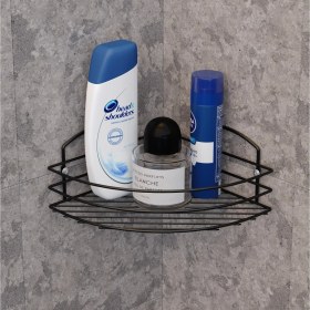 Resim Tekno-tel Tek Katlı Banyo Duş Köşe Rafı Siyah Bk031 