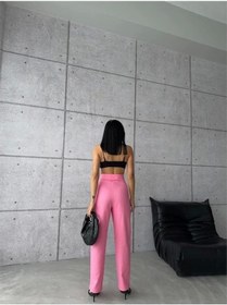 Resim Pantolon Kapalı Cep 3 Düğme Detaylı - Pembe Pembe 