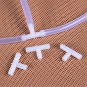Resim 10 adet AquaPro Silikon T Bağlantı Elemanları, 4mm 3 Yollu "T" Şeklinde Hava Pompası Hattı Birleştiriciler, Akvaryumlar, Balık Tankı Aksesuarları, Şarj Edilmemiş, Pilsiz 
