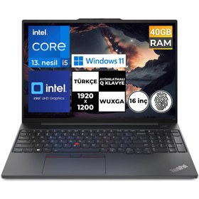 Resim ThinkPad E16 Gen1 i5-1335U 40GB 256 GB SSD 16" WUXGA Windows 11 Pro 21JN0005TX BT35 