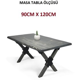 Resim Mobenta Doğal Ağaç Masif Kütük Masa Yemek Masası 90cm X 120cm ( Ağaç Ayak ) 