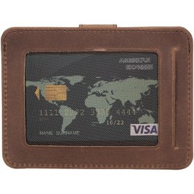Resim BLW19 Leather Card Holder - Sandy Brown 