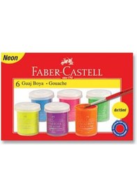 Resim Guaj Boya 6x15 Ml Neon Renkler - Faber Castell Çok Renkli 