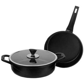 Resim Aryıldız Parma Cast Alu Tencere Set Black 3 Parça 