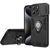 Resim Redmi Note 14 4g 164.84mm Camshield Yüzük Tutucu Telefon Kılıfı Siyah 