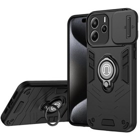Resim Redmi Note 14 4g 164.84mm Camshield Yüzük Tutucu Telefon Kılıfı Siyah 