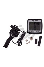 Resim Genel Markalar Bisiklet Hız Kilometre Saati 8 Fonksiyonlu Kablolu Siyah AS-888 Taiwan Uyumlu 