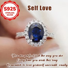 Resim Şık 925 Gümüş Dört Kollu Çiçek Oval Geometrik Nişan Takısı Hediye 