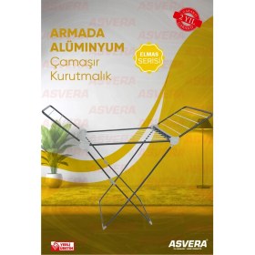 Resim Alüminyum Borulu Kanatlı Çamaşır Kurutmalık, Gri, Dayanıklı ve Pratik Kullanım 