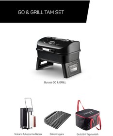 Resim Guruss Go Grill Barbekü Mangal Tam Set Siyah 