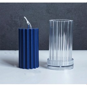 Resim Poli Karbon Mum Kalıbı Dik Çizgili 6219 Seffaf 