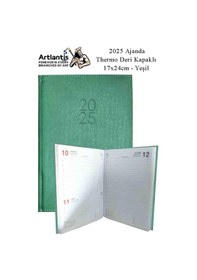 Resim 2025 Ajanda Ciltli Thermo Kapak 1 Adet 17x24 Cm Ajanda 2025 Çizgili Ajanda Günlük Planlayıcı Termo Kapak 997 Ofis Okul Yeşil 