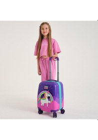 Resim Coral High Kids Mor Su Yeşili Unicorn Desenli Çocuk Valizi 16729 