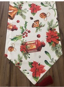 Resim Fenerli Yılbaşı Desenli Runner Çok Renkli 