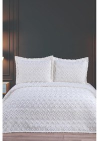 Resim Karita Soft Çift Kişilik Pike Takımı Krem Krem 