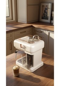 Resim Fressi EM-01 Ristretto Süt Köpürtücülü 20 Bar Basınçlı Espresso Latte Cappuccino Americano Makinesi 1.2 L 
