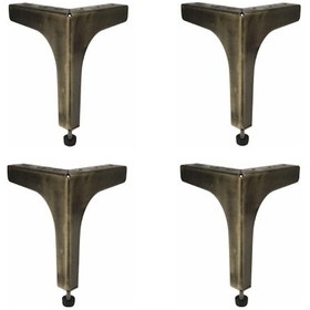 Resim 4 Adet Klas Ayak Metal 17 Cm Antik Mobilya Koltuk Ayağı Antik Sarı 
