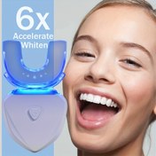 Resim Evde Kullanılan LED Acelerator Diş Beyazlatma Işığı Cihazı, 6 LED, Otomatik Zamanlayıcı, 10 Dakika, Pil ile Çalışır, Düğme Pil, Şarj Edilemez, Kokusuz, Diş Beyazlatma Etkisi ile, Ev Kullanımı için 