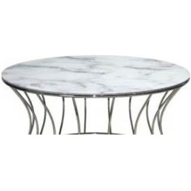 Resim Brc Kum Saati Orta Sehpa Model 1026 Beyaz Mermer Temper Cam Metal 