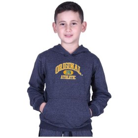 Resim Fyk Kids Kapüşonlu Kanguru Cepli Orıgınal Baskılı Erkek Çocuk Sweatshirt Füme 
