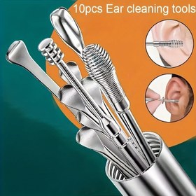 Resim 10 adet Paslanmaz Çelik Kulak Temizleme Aracı - Güvenli ve Etkili Kulak Kiri Temizleme için Spiral ve saç tokası Tasarımı, Ev ve Profesyonel Kullanım için İdeal, Kulak Kiri Temizleme Araçları | Paslanmaz Çelik Araçlar | Dayanıklı Kulak Temizleme 