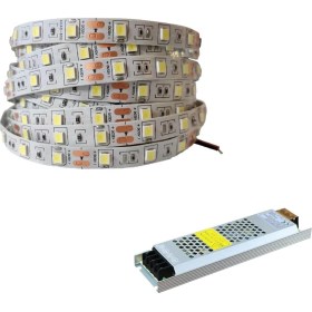 Resim Ozaki 10 Çip Iç Mekan Şerit LED Yeşil Renk 5 Metre + 5 Amper 12 Volt Trafo Dahil Ikili Set Yeşil Renk 