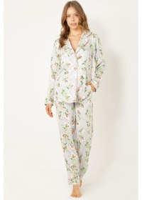 Resim Miorre Doremi Çiçekli Doğal Viskon Soft Yumuşak Düğmeli Pijama Takımı 001 