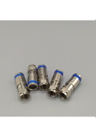 Resim F Konnektör Erkek Sıkmalı Digiturk Tip Mavi 10 Adet Rg6 