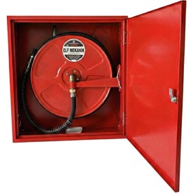 Resim ELF MEKANİK 1” Tek Saç Kapak 30MT Hortumlu 1MM Sıva Üstü Yangın Dolabı 
