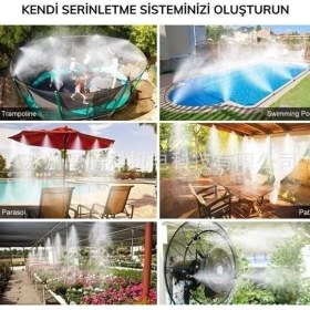 Resim Hsc Bilişim 10 Metre Kendin Yap Balkon Veranda Çardak Kamelya Sulama Serinletme ve Nemlendirme Sistemi 