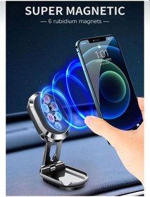 Resim Metal Manyetik Telefon Tutucu Katlanabilir Montajı Ayarlanabilir 360 Derece Çok Amaçlı 