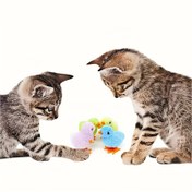 Resim 4 Adet Kurmalı Etkileşimli Plastik Civciv Oyuncakları Kediler İçin - Pil Gerekmez, Yavru Kediler İçin Güvenli, Gerçekçi Sarı & Turuncu Gaga Tasarımı, Egzersiz ve Zihinsel Uyarım Sağlar, Tüm Irklar & Boyutlar İçin Uygun, Kedi Oyuncağı, Oynaklı Tasarım, Güvenli Malzemeler 