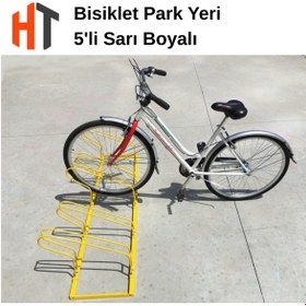 Resim Abronya Boyalı - Bisiklet Park Yeri Beşli , Park Demiri 