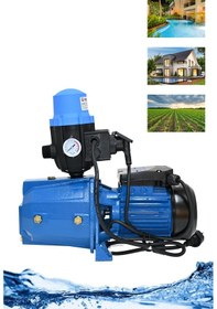 Resim Jet100p Su Pompası Hidromat Pompalı Otomatik Paket Hidrofor Su Motoru Bahçe Pompası 1hp 