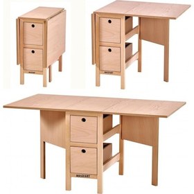 Resim Masifart Trıe Çekmeceli Katlanır Masa Cilasız Ham Ham 