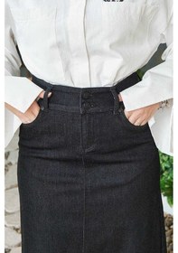 Resim 2252-denim Püsküllü Etek Siyah Siyah 