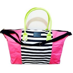 Resim Victoria's Secret Vs Nar Çiçeği Renk Çizgili Kanvas Tote Seyahat Çantası Çok Renkli 