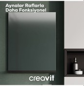 Resim Creavit Elmas Ayna Ve Etajer 45 Cm Beyaz-parlak Belly Em1045.01.bl 