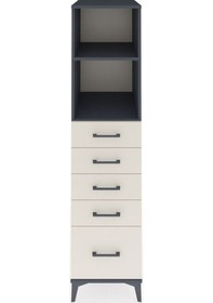 Resim Kronos Dolap 2 Raflı 5 Çekmeceli 44x59x182 Antrasit-aytaşı Antrasit 