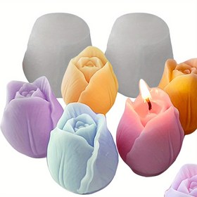 Resim 2 adet Lale Çiçeği Silikon Kalıp, 3D Çiçek Kalıbı Mumlar ve Sabunlar için, Isıya Dayanıklı DIY El Sanatları için İdeal, DIY Mum Yapımı Çiçek Silikon Kalıbı Esnek Silikon, Mum Kalıpları Silikon, Mükemmel Tatil Hediyesi, Oda Dekoru için Mükemmel 