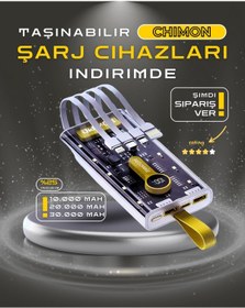 Resim chimon 20.000 Mah 35W Prime Dijital Göstergeli Dahili Çoklu Kablolu Powerbank,siyah,taşınabilir Şarj Cihazı 