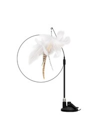 Resim Petinka Tüylü Zilli Kedi Oltası Vantuzlu Kedi Oyuncağı 